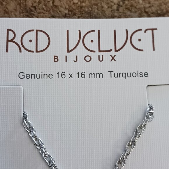 NEW Genuine Turquoise Heart Necklace by Red Velvet Bijoux - Picture 2 of 5